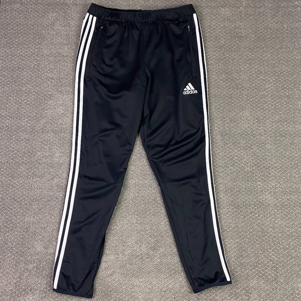 Adidas 2013 Track Soccer Warm Up Pants Men's Medium Black Tapered ClimaCool